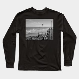 Concrete ramp down to the sandy beach in the coastal town of Cromer Long Sleeve T-Shirt